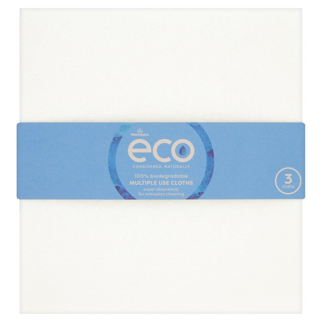 Morrisons Eco Biodegradable Multiple Use Cloths 3 per pack