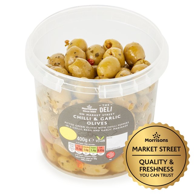 Market Street Chilli & Garlic Olives 400g