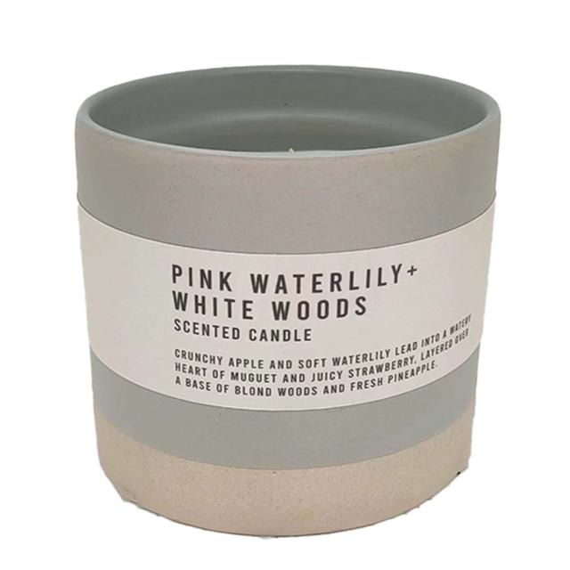 Nutmeg Home Habitation Pink Waterlily Ceramic Multi Wick Candle 