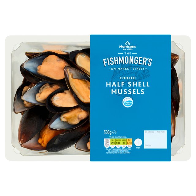 Morrisons Market Street Cooked Half Shell Mussels  350g