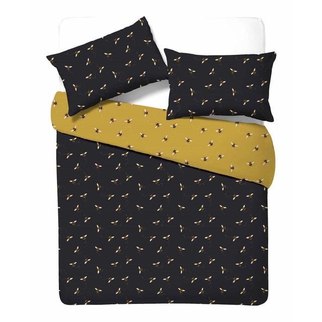 Nutmeg Easycare Bee Duvet Set Double 