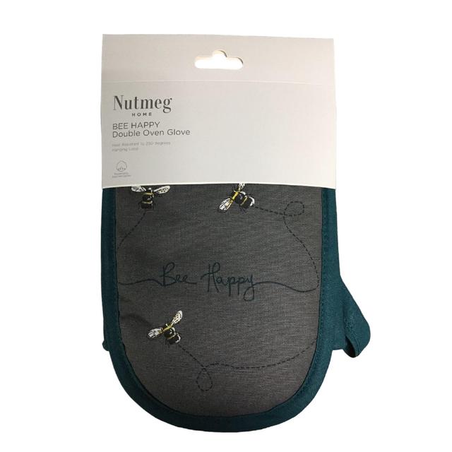 Nutmeg Home Bee Happy Double Oven Glove 