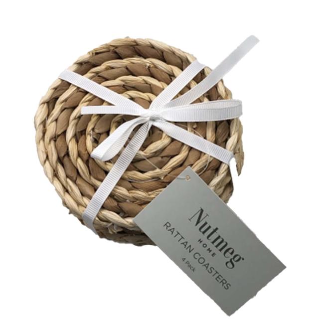 Nutmeg Home Rattan Coasters 4 per pack