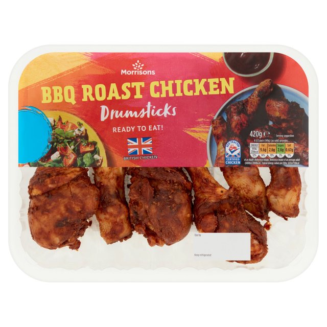 Morrisons Cooked BBQ Roast Chicken Drumsticks 420g