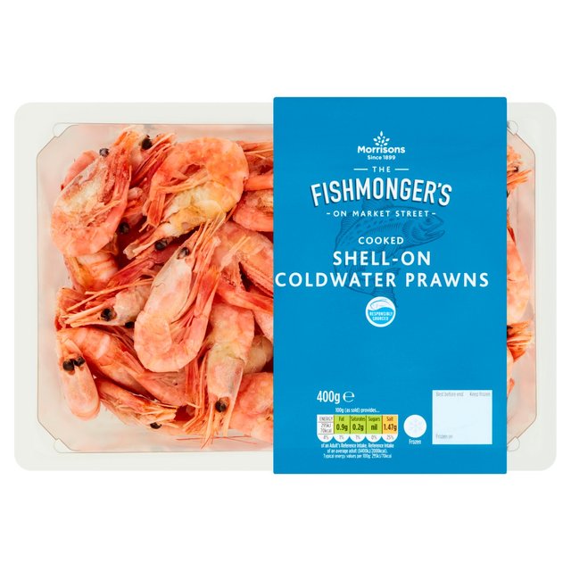 Morrisons Market Street Cooked Shell On Cold Water Prawns 400g