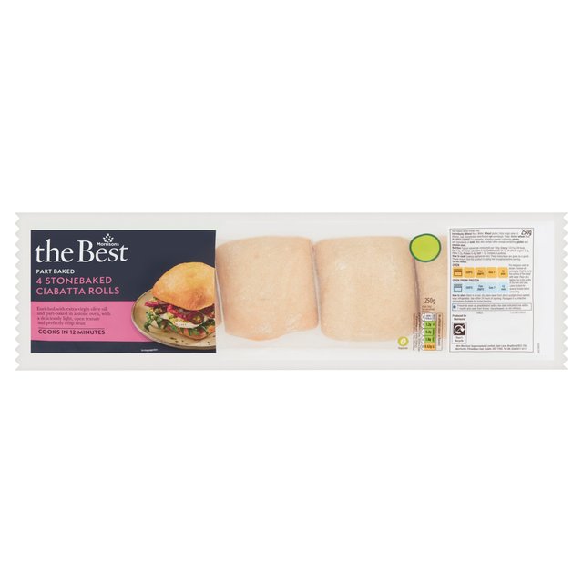 Morrisons The Best Stonebaked Ciabatta Rolls 4 per pack