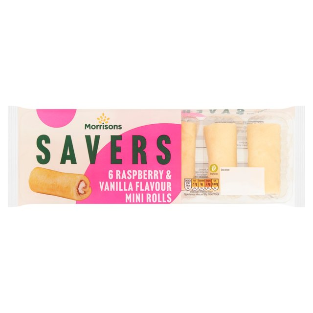 Morrisons Savers Raspberry Mini Rolls 6 per pack