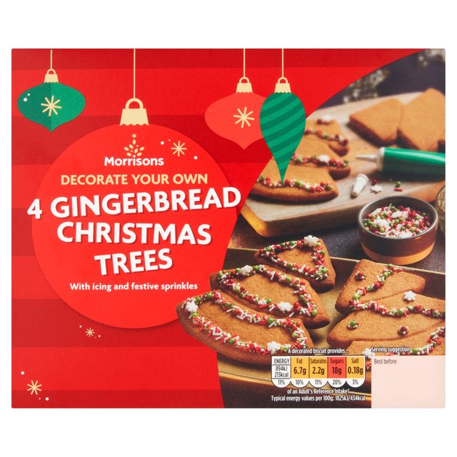 Morrisons Christmas Decorate Your Own Gingerbread Tree  4 per pack