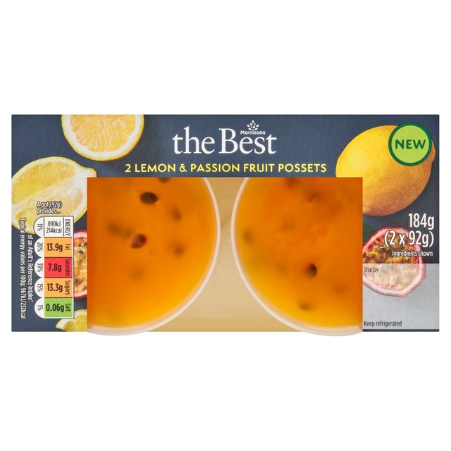 Morrisons The Best 2 Lemon & Passion Fruit Possets 190g