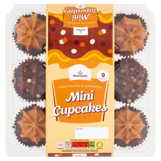 Morrisons Chocolate & Caramel Mini Cupcakes 9 per pack