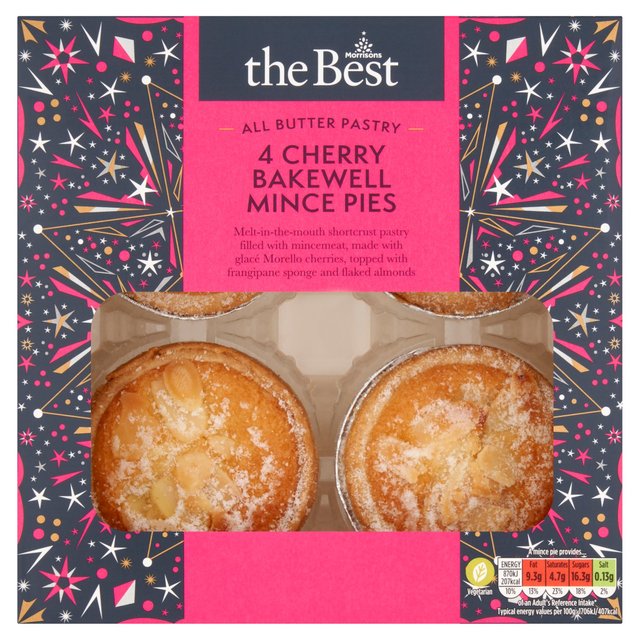 Morrisons The Best Cherry Bakewell Mince Pies 4 per pack