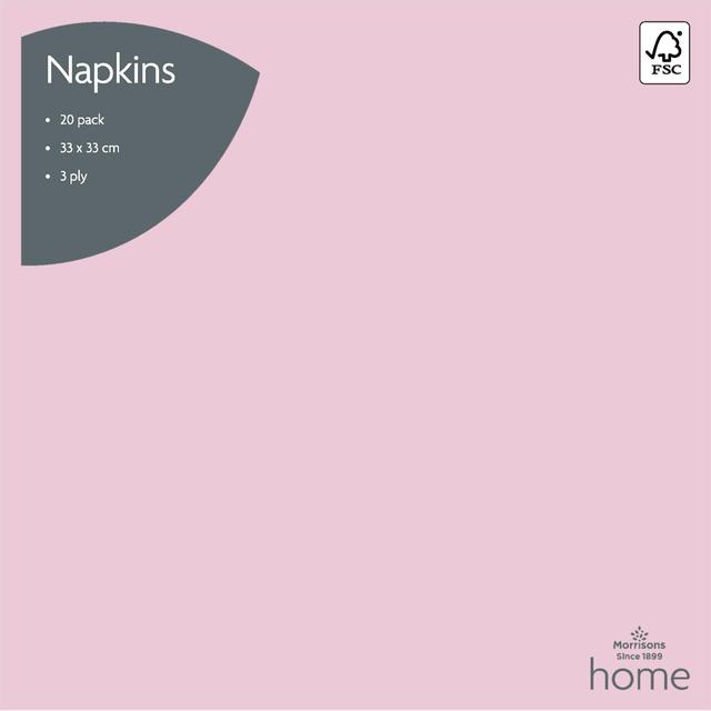 Nutmeg Home Pastel Pink Napkins 20 per pack