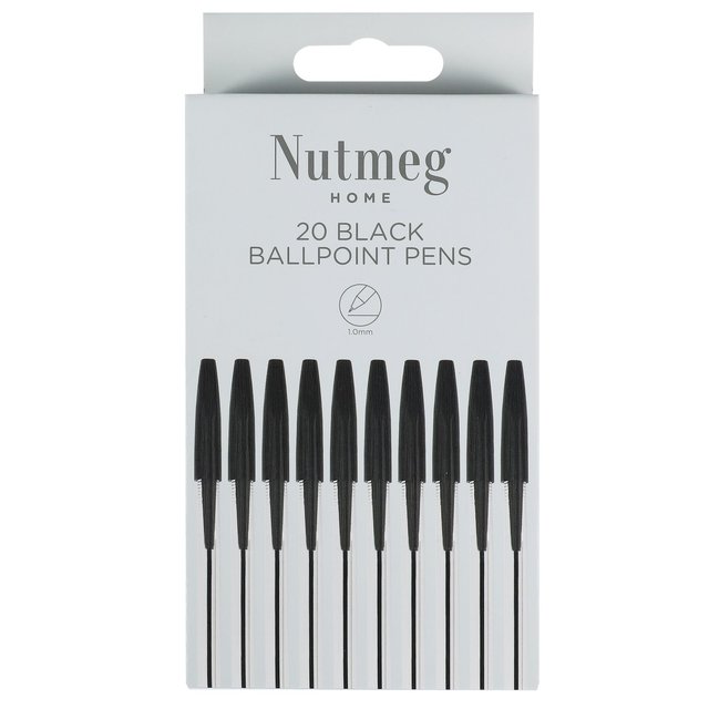 Nutmeg Black Ballpoint Pens 20 per pack