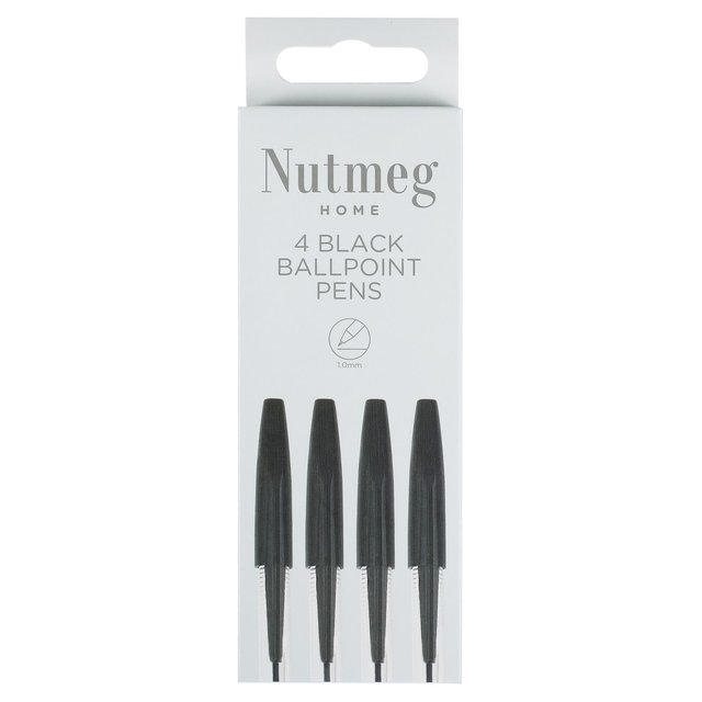 Nutmeg 4 Ballpoint Pens Black 