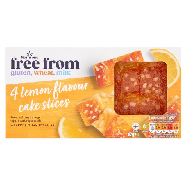 Morrisons Free From 4 Lemon Cake Slices  82g