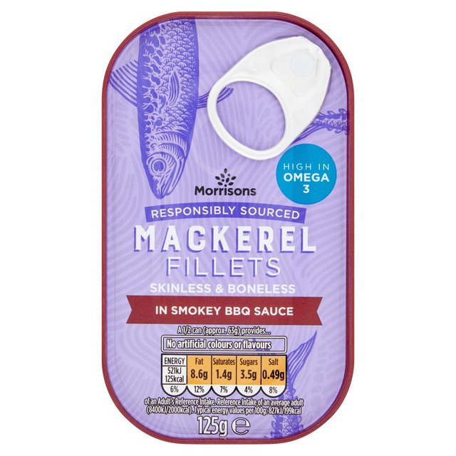 Morrisons Mackerel Fillets In Smokey BBQ Sauce (125g) 125g