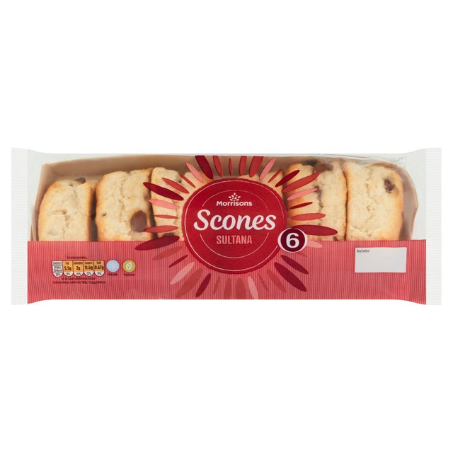 Morrisons Sultana Scones 6 per pack