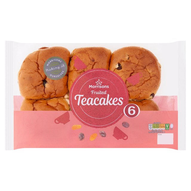 Morrisons Fruited Teacakes 6 per pack