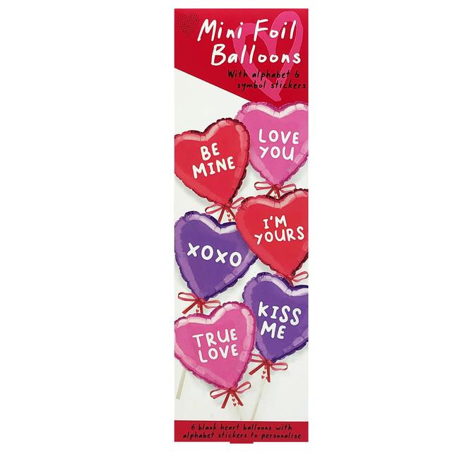 Morrisons Valentines Customisable Mini Foil Balloons 6 per pack