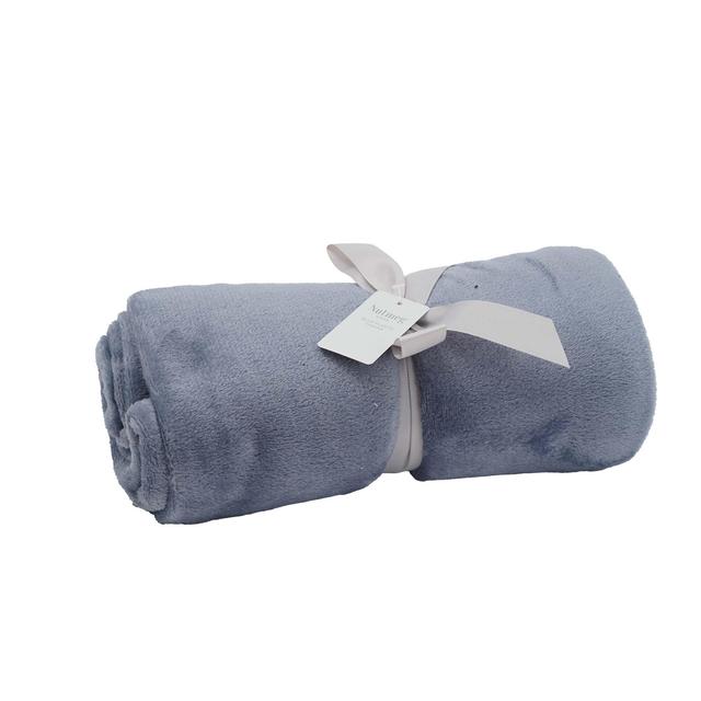 Nutmeg Home Blue Fleece Throw 