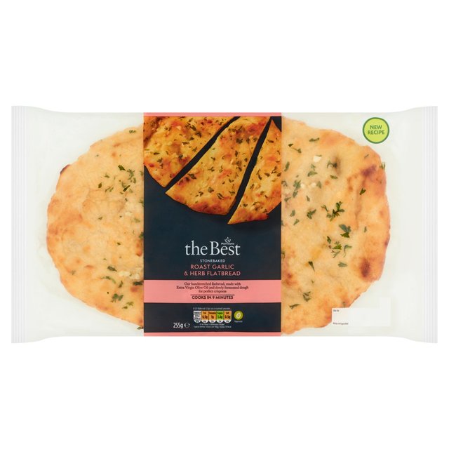 Morrisons The Best Roast Garlic & Herb Flatbread  255g