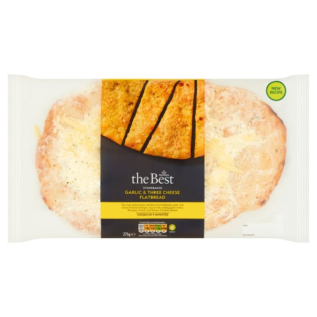 Morrisons The Best 3 Cheese & Garlic Flatbreads 275g