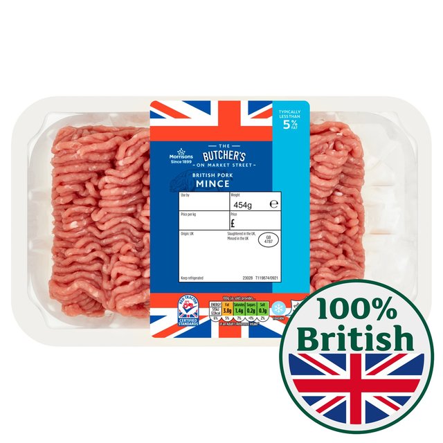 Morrisons British Minced Pork 5% Fat  454g