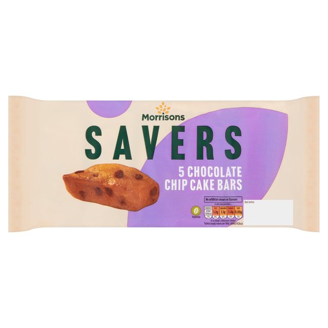 Morrisons Savers Choc Chip Cake Bars 5 per pack