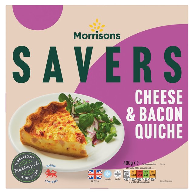 Morrisons Savers Cheese & Bacon Quiche 400g