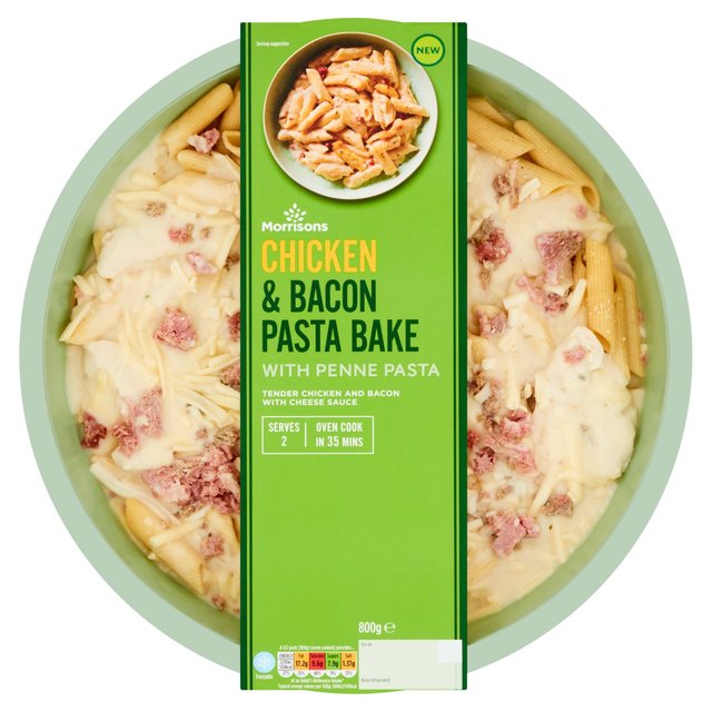 Morrisons Chicken & Bacon Pasta Bake Serves 2  800g