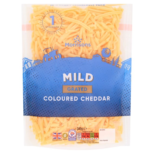 Morrisons Grated Mild Coloured Cheddar 240g