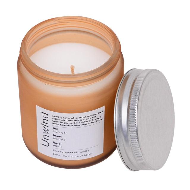 Nutmeg Home Unwind Luxury Scented Frosted Glass Candle 