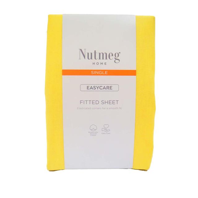 Nutmeg Easycare Ochre Fitted Sheet Single 