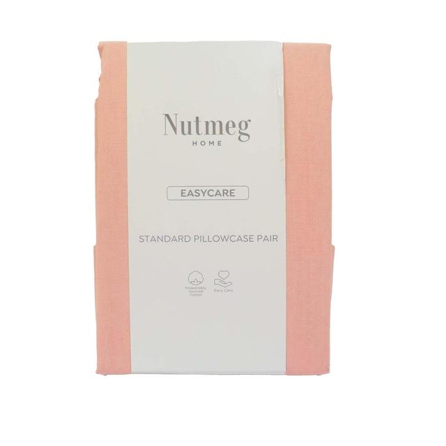 Nutmeg Easycare Pink Standard Pillowcases 2 per pack