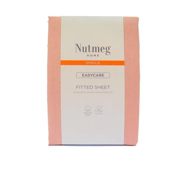 Nutmeg Easycare Pink Fitted Sheet Single 