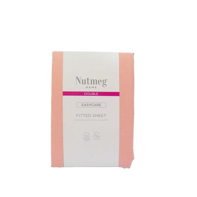 Nutmeg Easycare Pink Fitted Sheet Double 