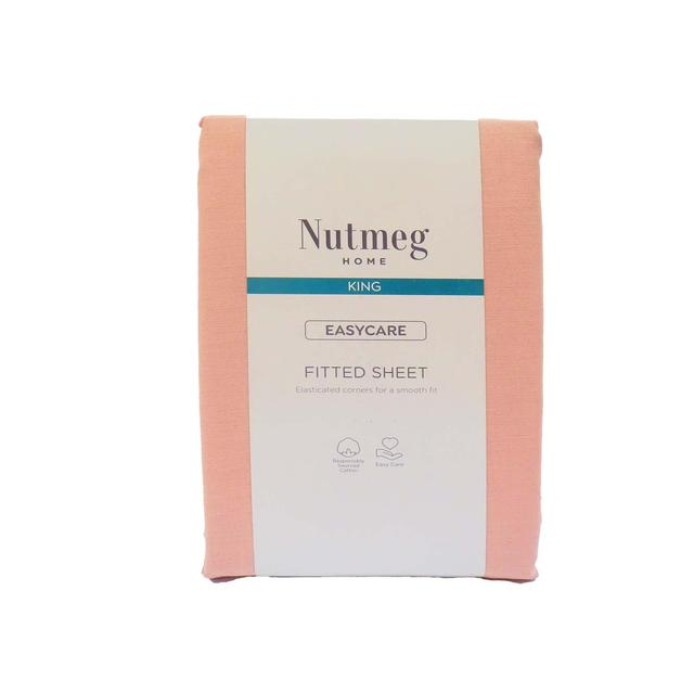 Nutmeg Easycare Pink Fitted Sheet King 