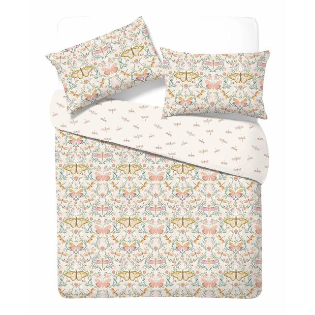 Nutmeg Home Easy Care Fresh Blossom Butterfly Duvet Double 