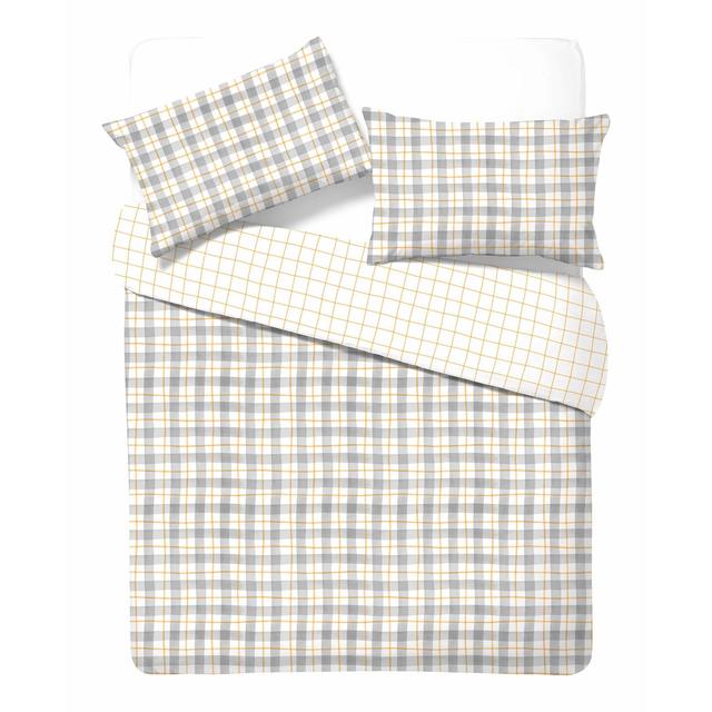 Nutmeg Home Easy Care Peachy Check Duvet Single 