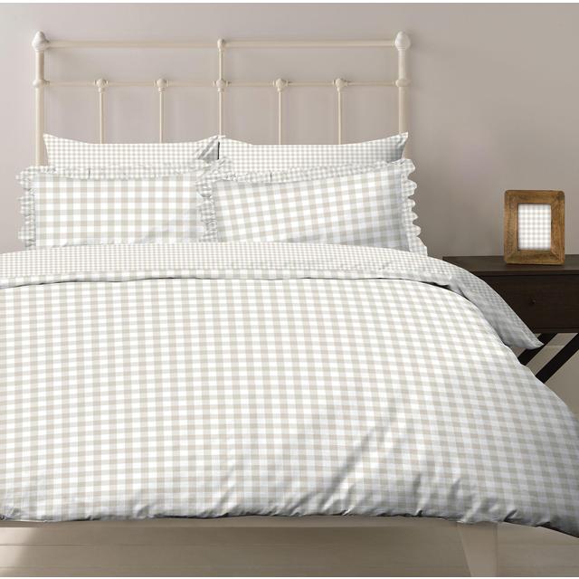 Nutmeg 100% Cotton Gingham Frill Duvet Set Double 11 x 1 per pack