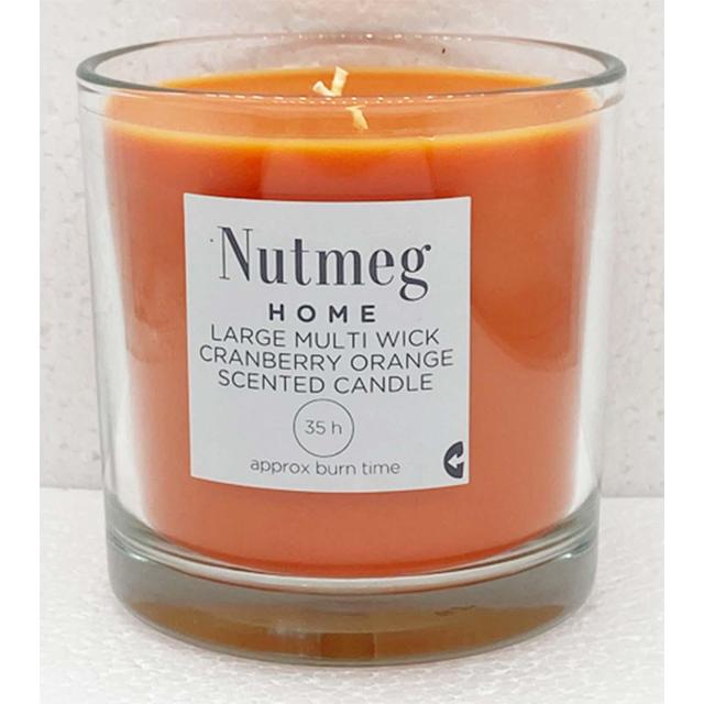 Nutmeg Home Large Multi Wick Cranberry Orange 