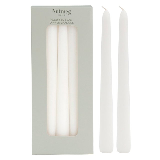 Nutmeg Home White Dinner Candles 10 per pack