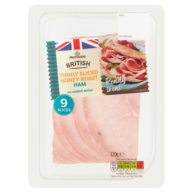 Morrisons British Thinly Sliced Honey Roast Ham  120g