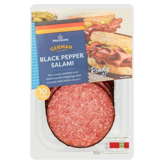 Morrisons Black Peppered Salami 100g