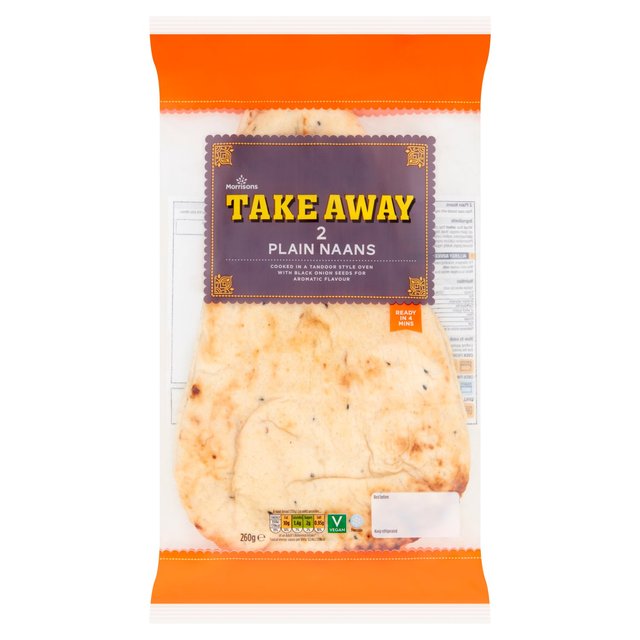 Morrisons Plain Naan Bread 2 x 130g