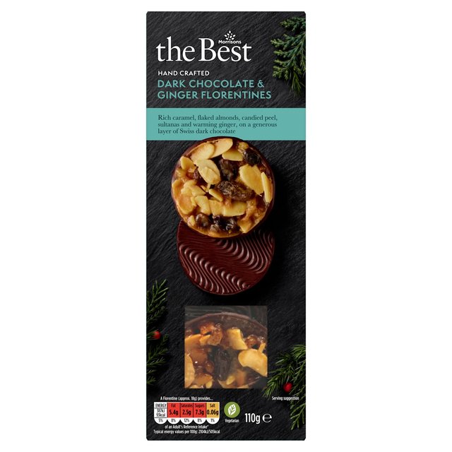 Morrisons The Best Dark Chocolate & Ginger Florentines  110g