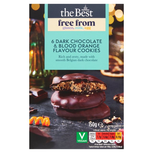 Morrisons The Best Free From Blood Orange Chocolate Cookies  150g