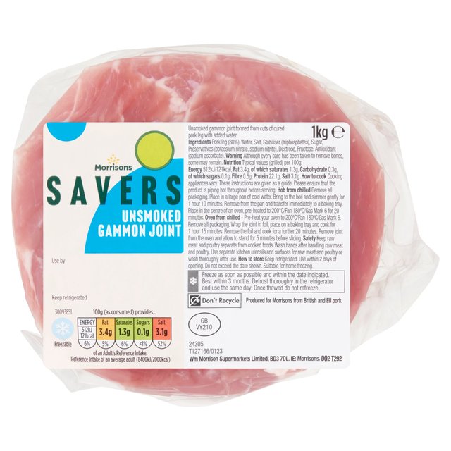 Morrisons Savers Unsmoked Gammon Joint 1kg