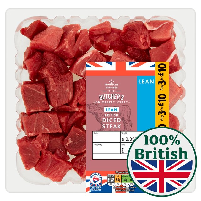 Morrisons British Diced Beef 350g