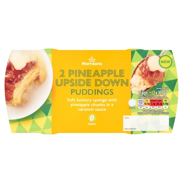 Morrisons Pineapple Upside Down Sponge Puddings 2 x 107g